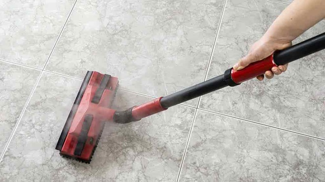 steam mop on tiles